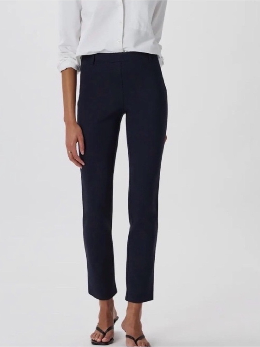 Quince Ultra Stretch Ponte Straight Leg Pants Black medium